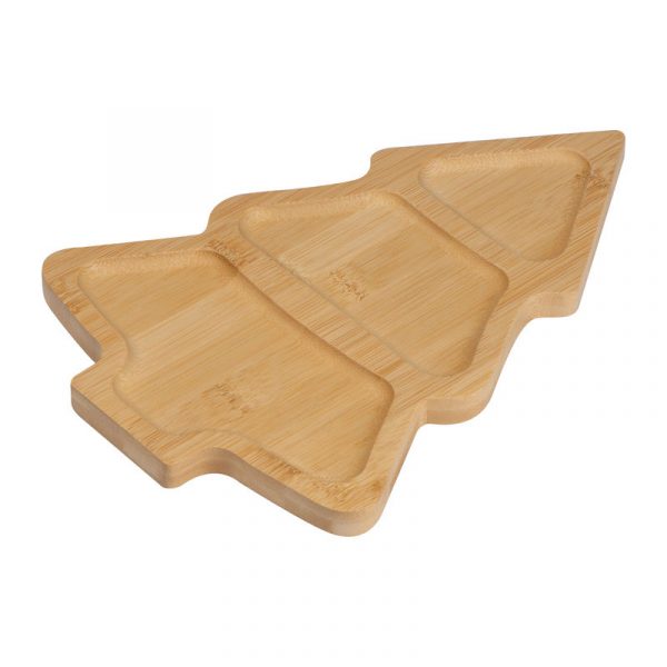 Platou din lemn în formă de brad