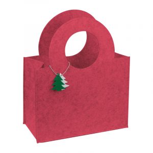 Sacoșă din pâslă cu pandantiv în formă de brad