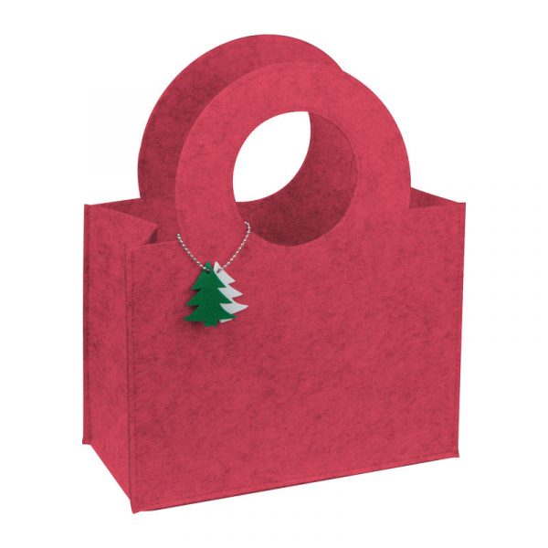 EXP11119 Sacosa din pasla cu pandantiv in forma de brad Sacoșă din pâslă cu pandantiv în formă de brad