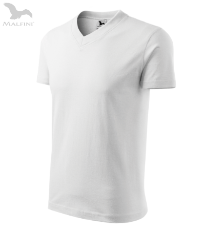 EXP10587 Tricou unisex in V alb 3 Tricou unisex în V