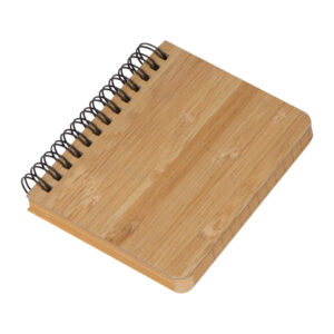 Caiet mic cu spirală și copertă din bambus
