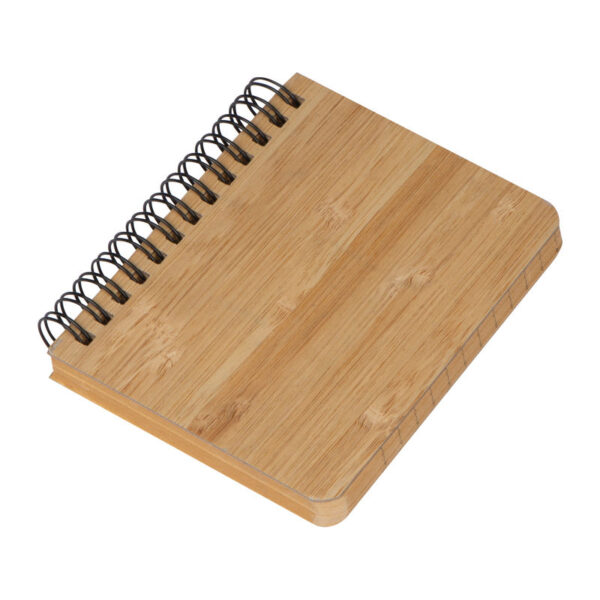 Caiet mic cu spirală și copertă din bambus